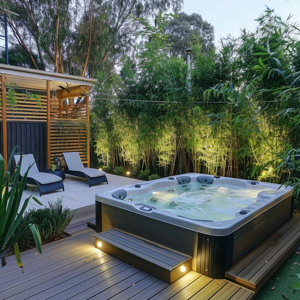 backyard swim spa deck privacy