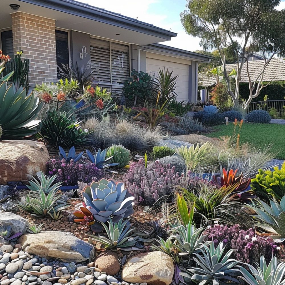 front yard landscaping rock garden