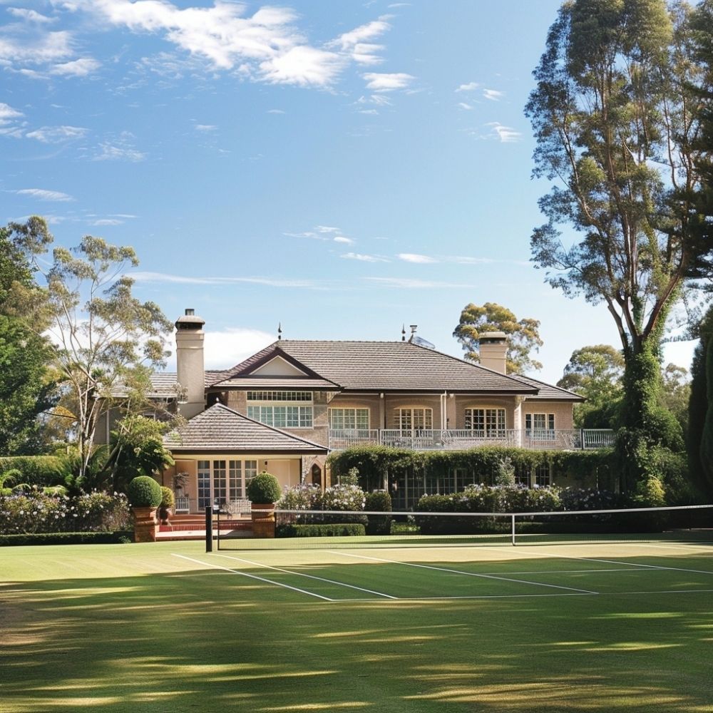 acreage landscaping tennis court