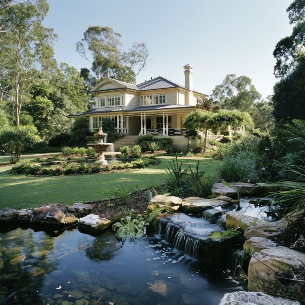 acreage landscaping water feature