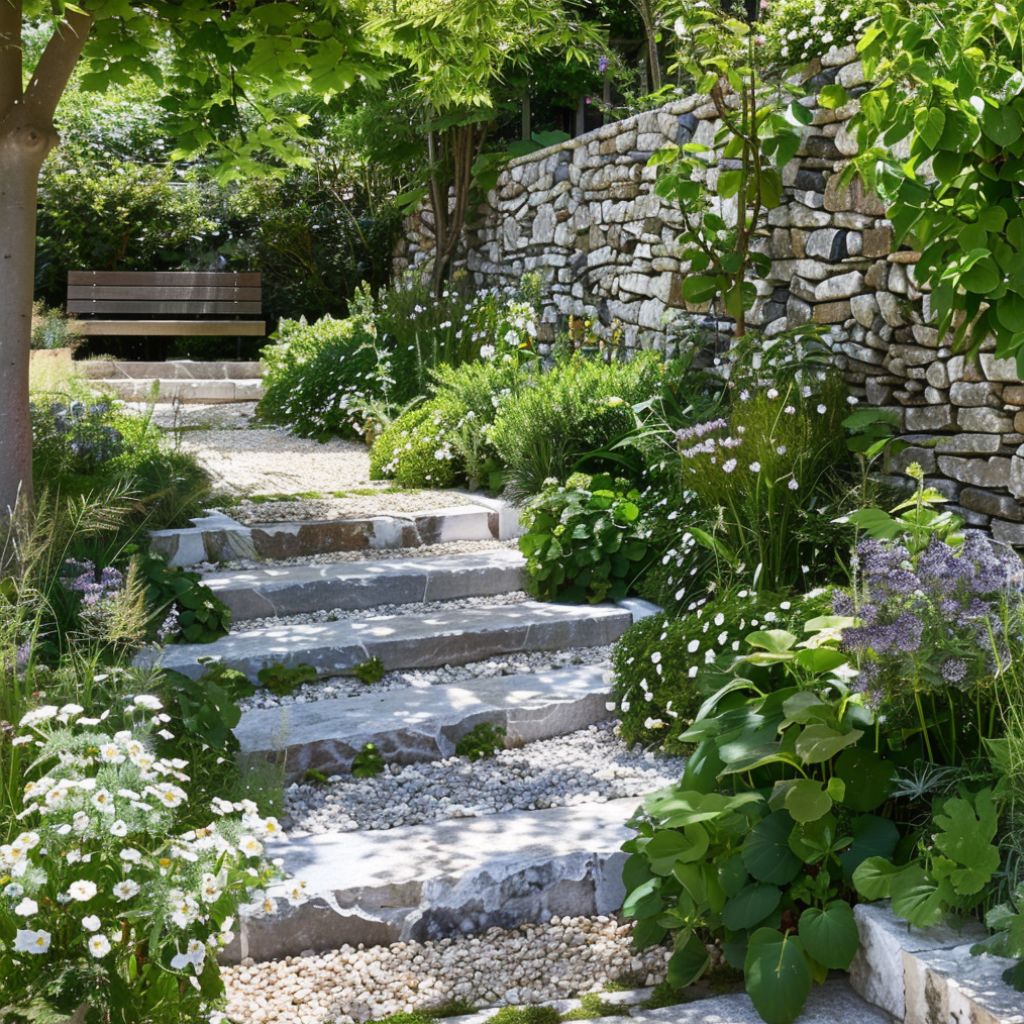 coastal garden ideas stone