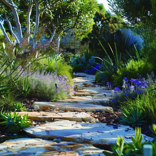 drought tolerant garden pathway