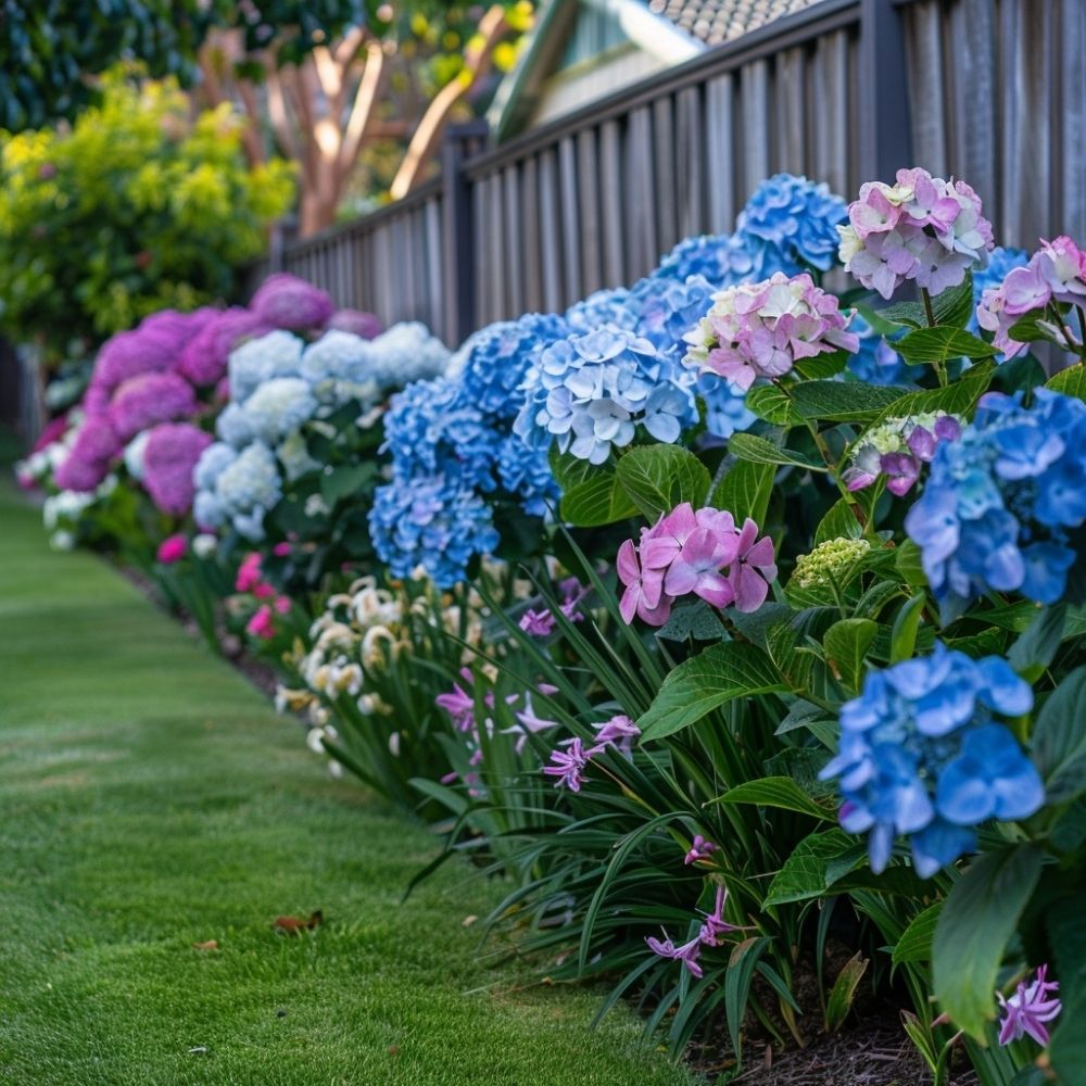 fence line landscaping flower