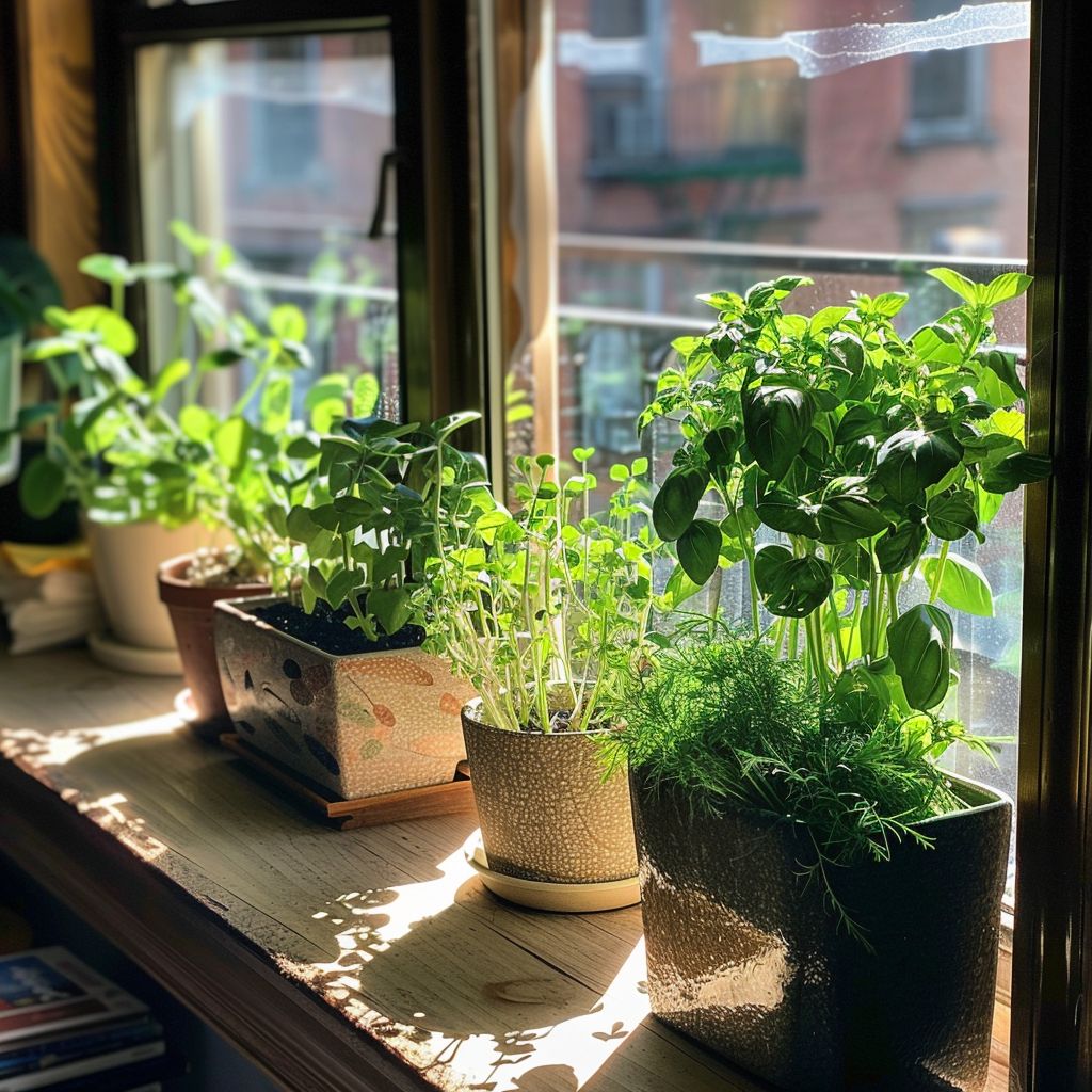 herb garden windowsill