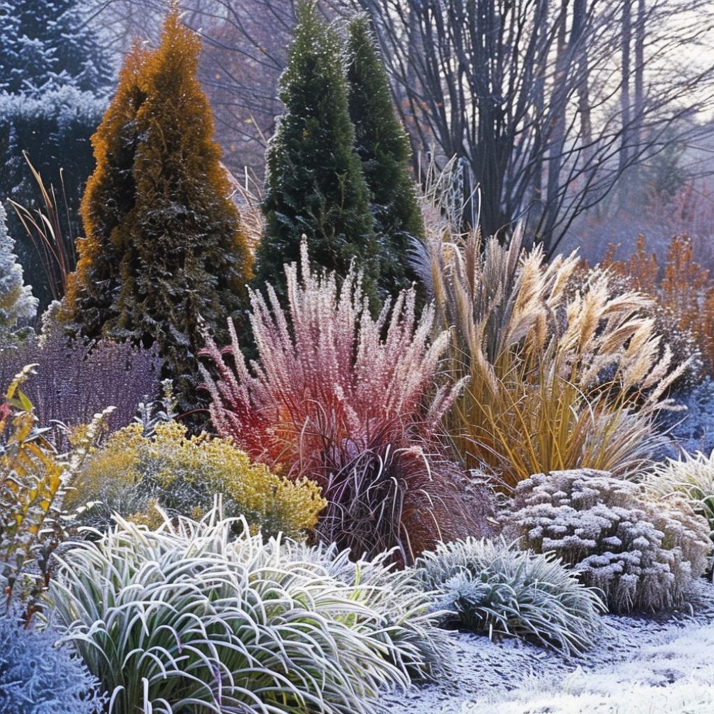 perennial garden winter