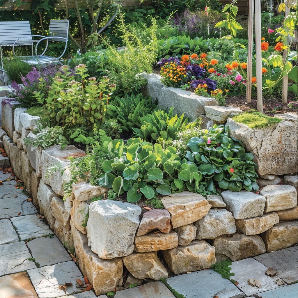 raised bed garden natural materials