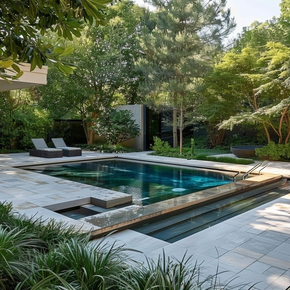 rectangular pool landscaping minimalism