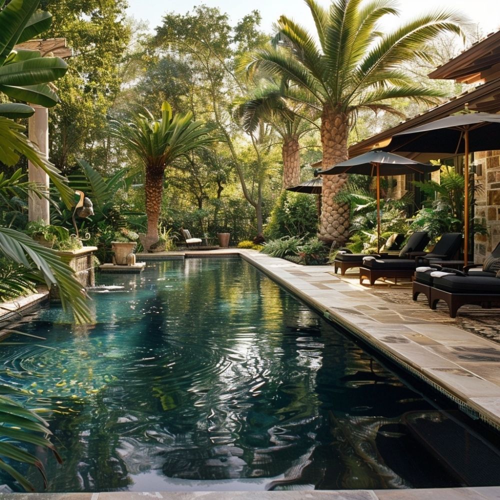 rectangular pool landscaping natural retreat