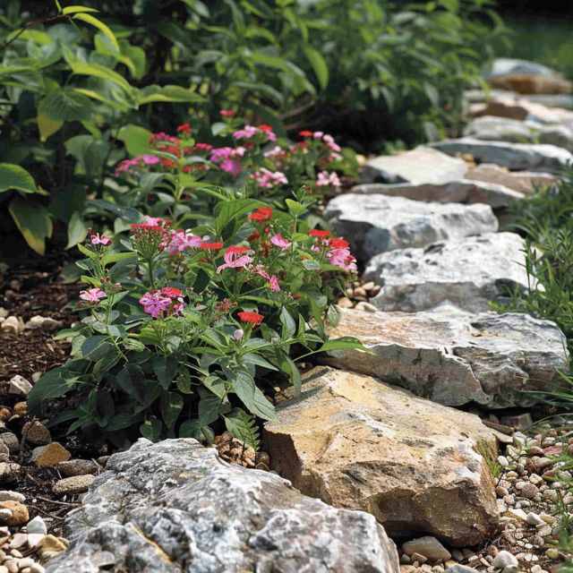 rock garden controlling weeds