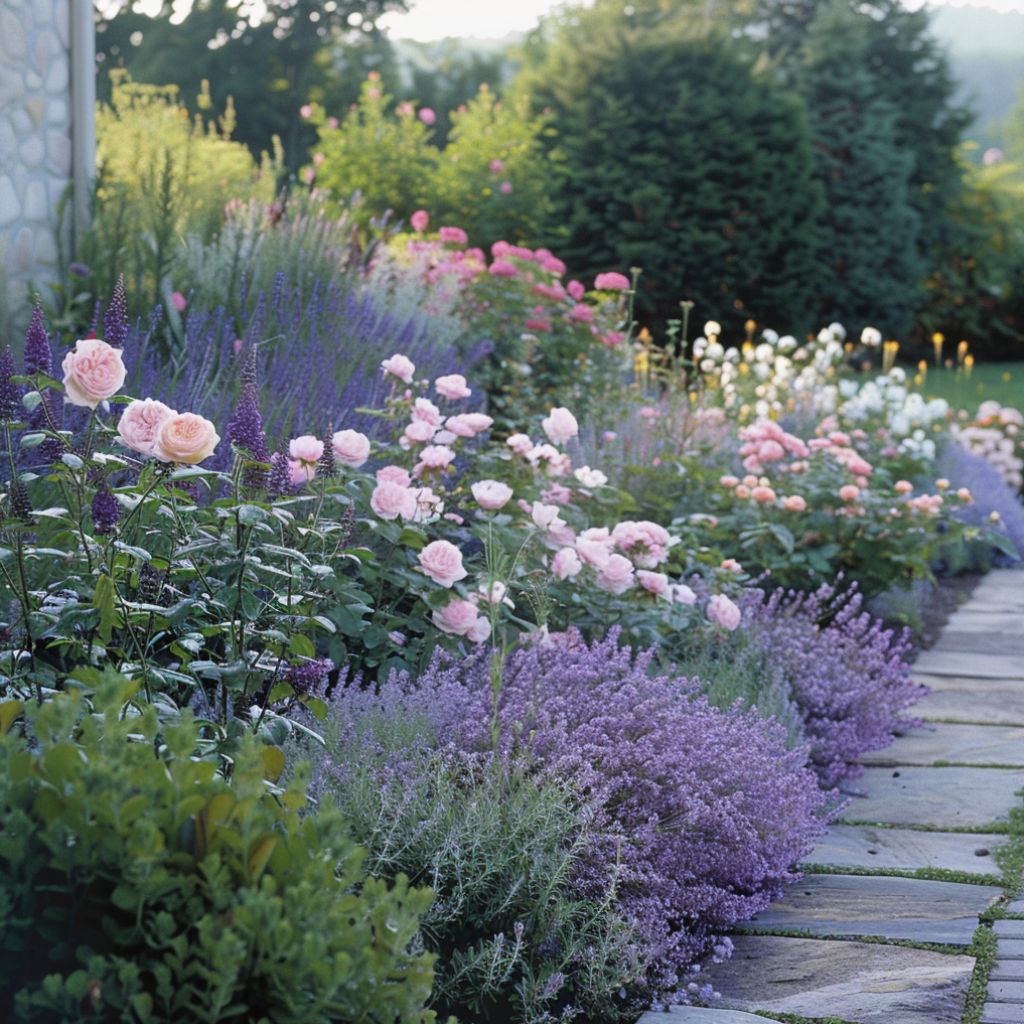 rose garden perennials and shrubs