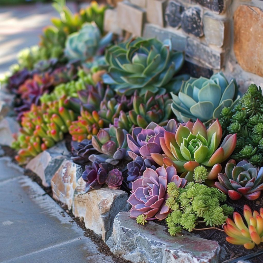 succulent garden colour and texture