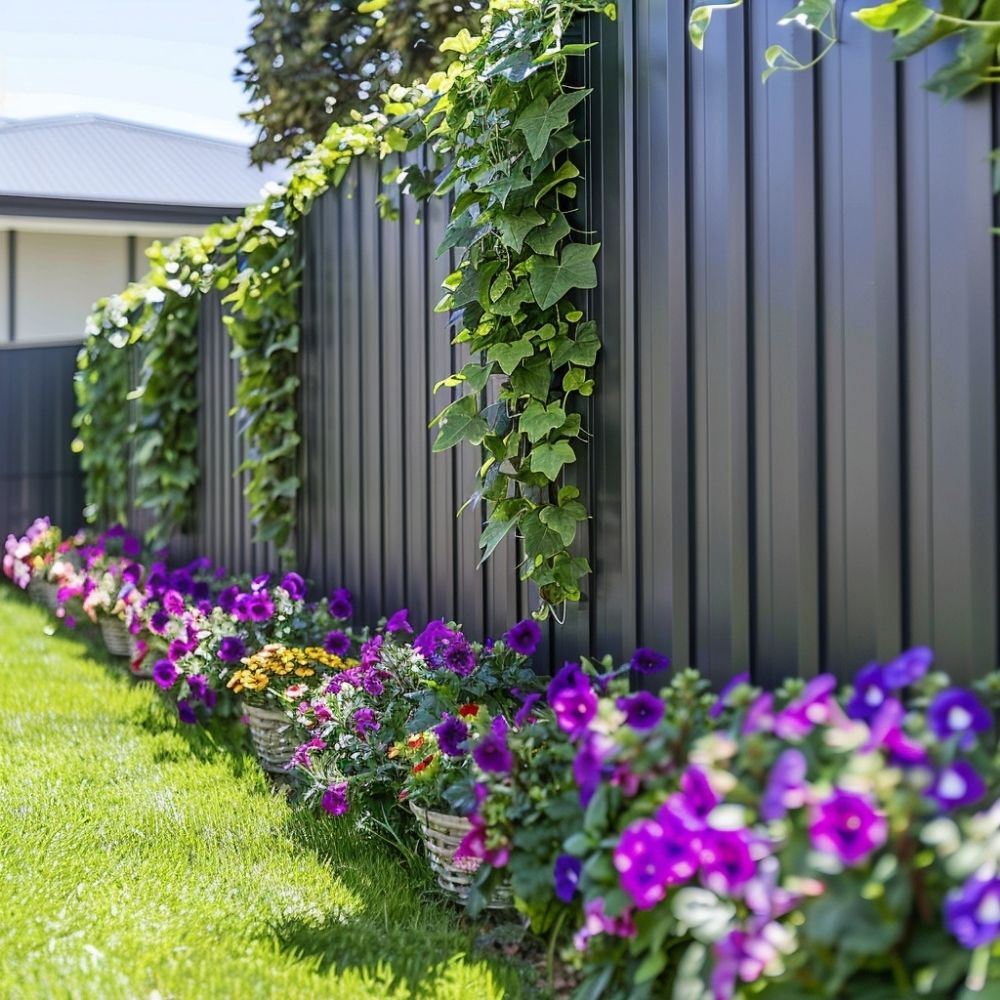 vertical fence line landscaping