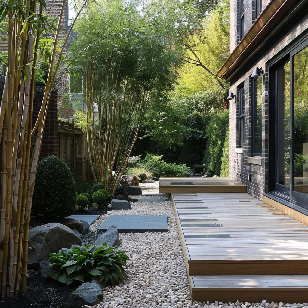 contemporary garden natural sustainable materials