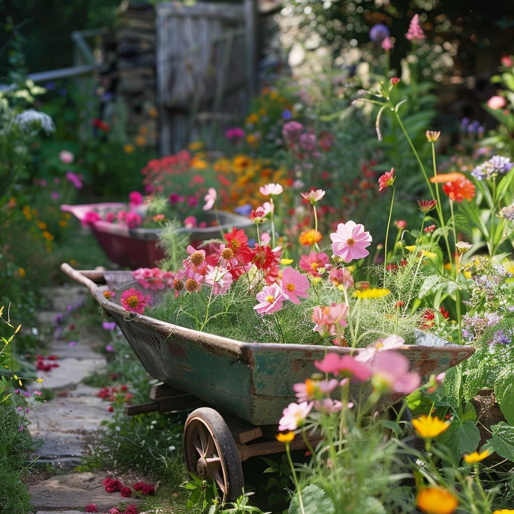 cottage garden adding decorative features