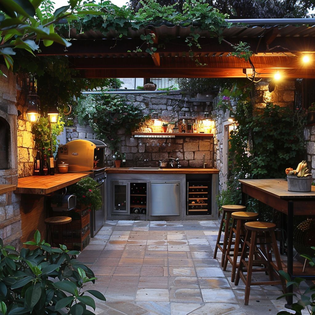 courtyard garden bbq